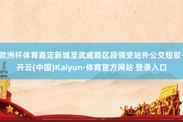 欧洲杯体育嘉定新城至武威路区段领受站外公交短驳-开云(中国)Kaiyun·体育官方网站 登录入口