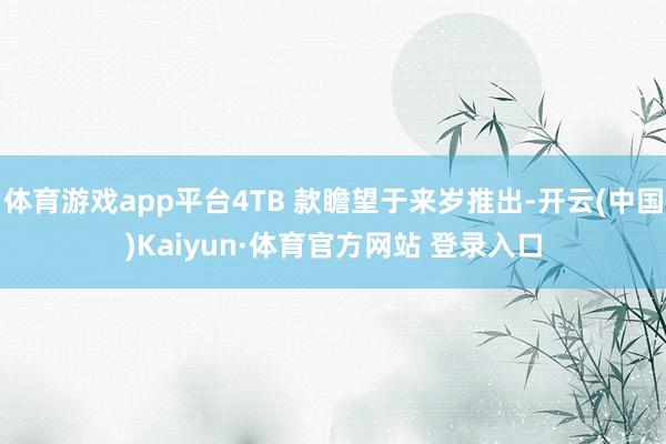 体育游戏app平台4TB 款瞻望于来岁推出-开云(中国)Kaiyun·体育官方网站 登录入口