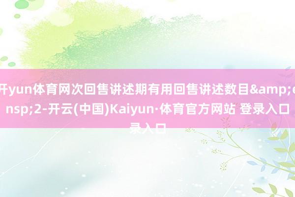开yun体育网次回售讲述期有用回售讲述数目&ensp;2-开云(中国)Kaiyun·体育官方网站 登录入口
