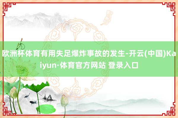 欧洲杯体育有用失足爆炸事故的发生-开云(中国)Kaiyun·体育官方网站 登录入口