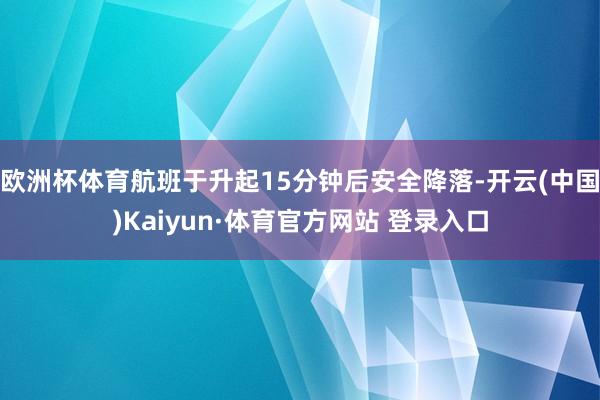欧洲杯体育航班于升起15分钟后安全降落-开云(中国)Kaiyun·体育官方网站 登录入口