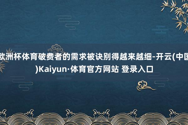 欧洲杯体育破费者的需求被诀别得越来越细-开云(中国)Kaiyun·体育官方网站 登录入口