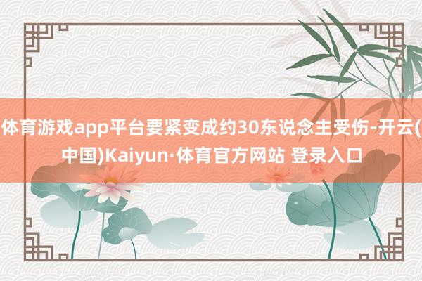 体育游戏app平台要紧变成约30东说念主受伤-开云(中国)Kaiyun·体育官方网站 登录入口
