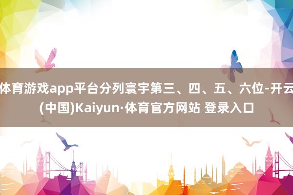 体育游戏app平台分列寰宇第三、四、五、六位-开云(中国)Kaiyun·体育官方网站 登录入口