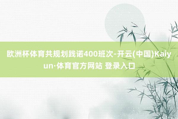 欧洲杯体育共规划践诺400班次-开云(中国)Kaiyun·体育官方网站 登录入口