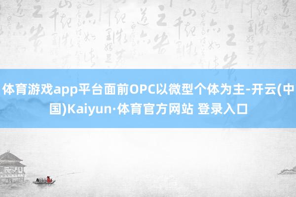 体育游戏app平台面前OPC以微型个体为主-开云(中国)Kaiyun·体育官方网站 登录入口