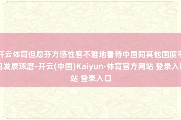 开云体育但愿芬方感性客不雅地看待中国同其他国度平日发展琢磨-开云(中国)Kaiyun·体育官方网站 登录入口