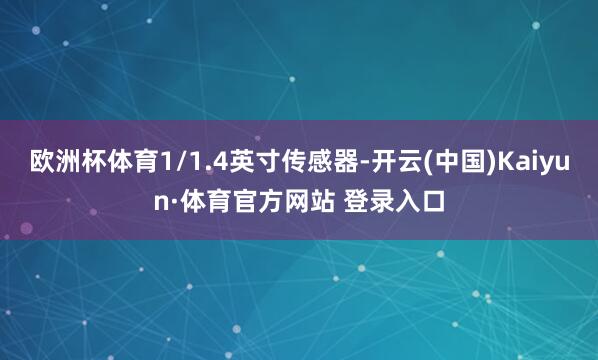 欧洲杯体育1/1.4英寸传感器-开云(中国)Kaiyun·体育官方网站 登录入口